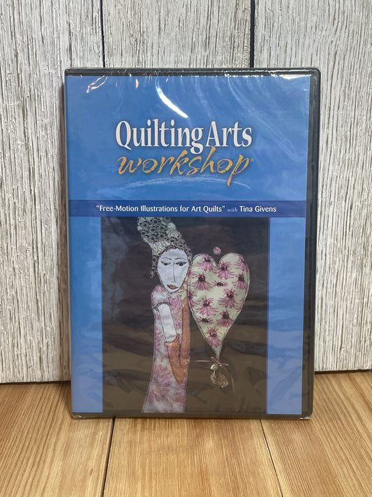 Quilting Arts Workshop Free Motion Illustrations Art Quilts B302 DVD NEW Sealed Tina Givens