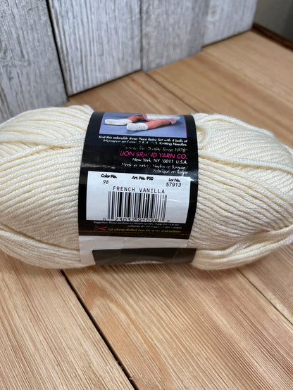 Lion Brand Micro Spun Sport Weight Yarn Coral, French Vanilla, Turquoise, Leaf (U Pik Color) Pink, White, Green, Blue