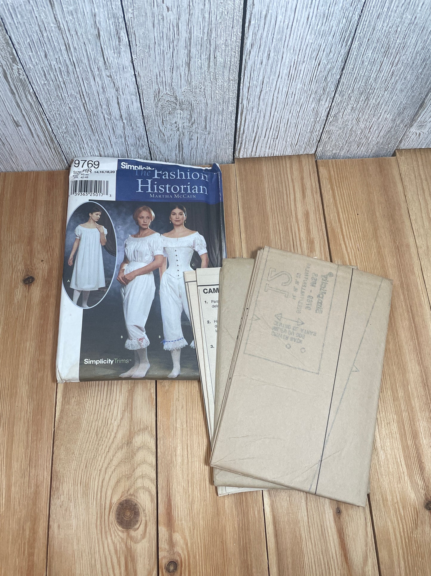Simplicity 9769/ 5442 Fashion Historian Authentic Civil War Undergarments and Gown Bundle Pattern Size 14-20 UNCUT FF