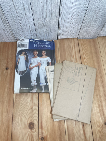 Simplicity 9769/ 5442 Fashion Historian Authentic Civil War Undergarments and Gown Bundle Pattern Size 14-20 UNCUT FF
