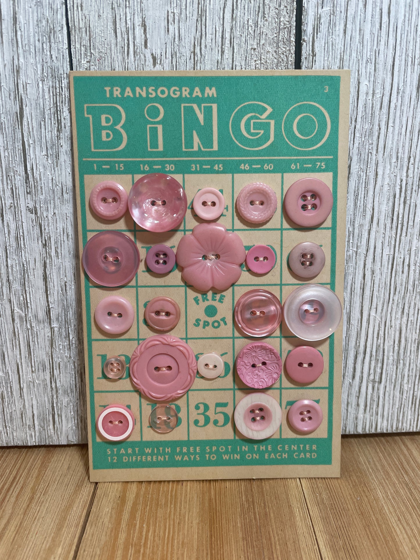 Vintage Button Lot on Bingo Card U PICK Antique Quirky Cute