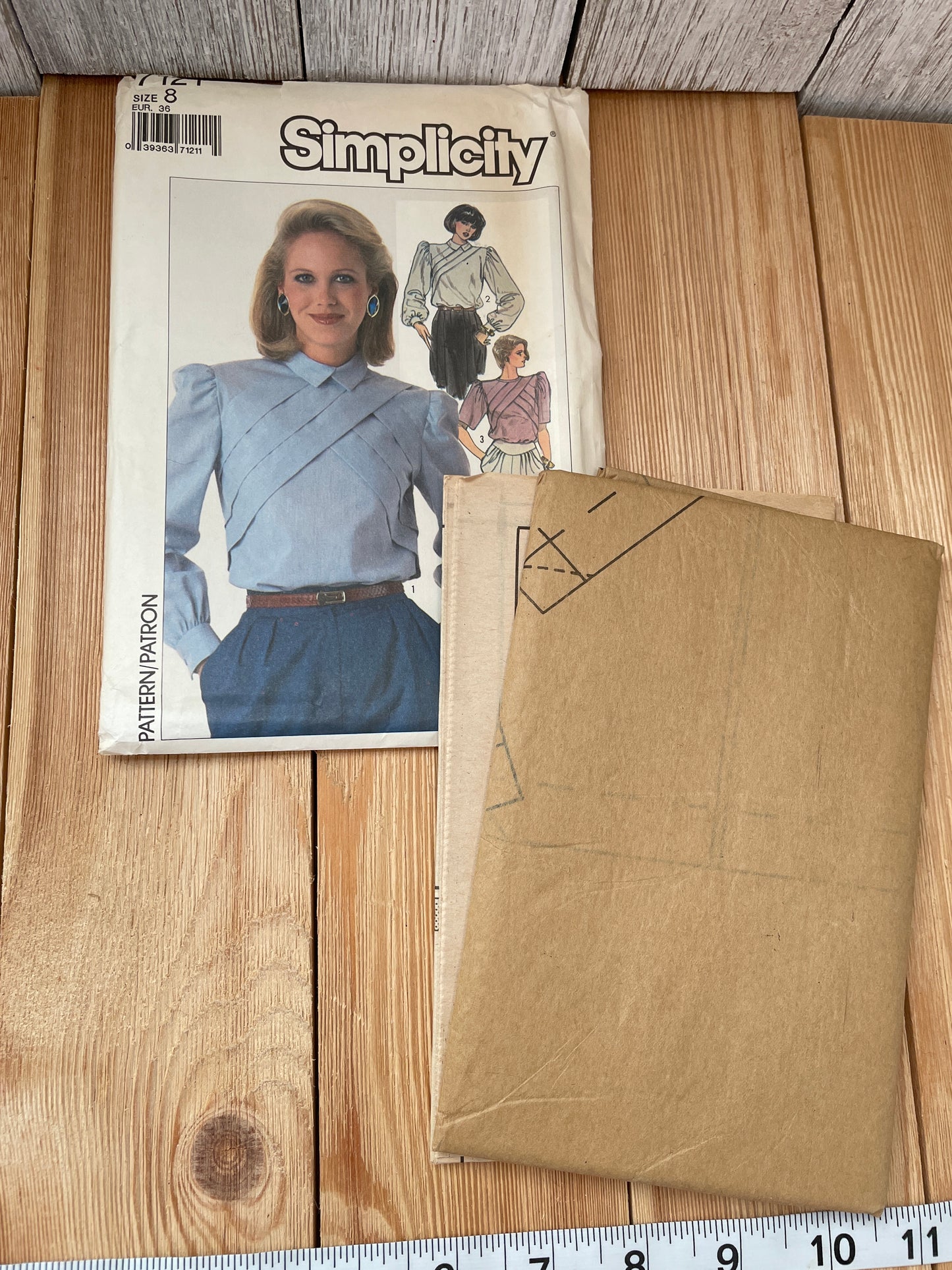 Simplicity 7121 Misses Cross Pleated Blouse Size 8 Uncut FF Sewing Pattern