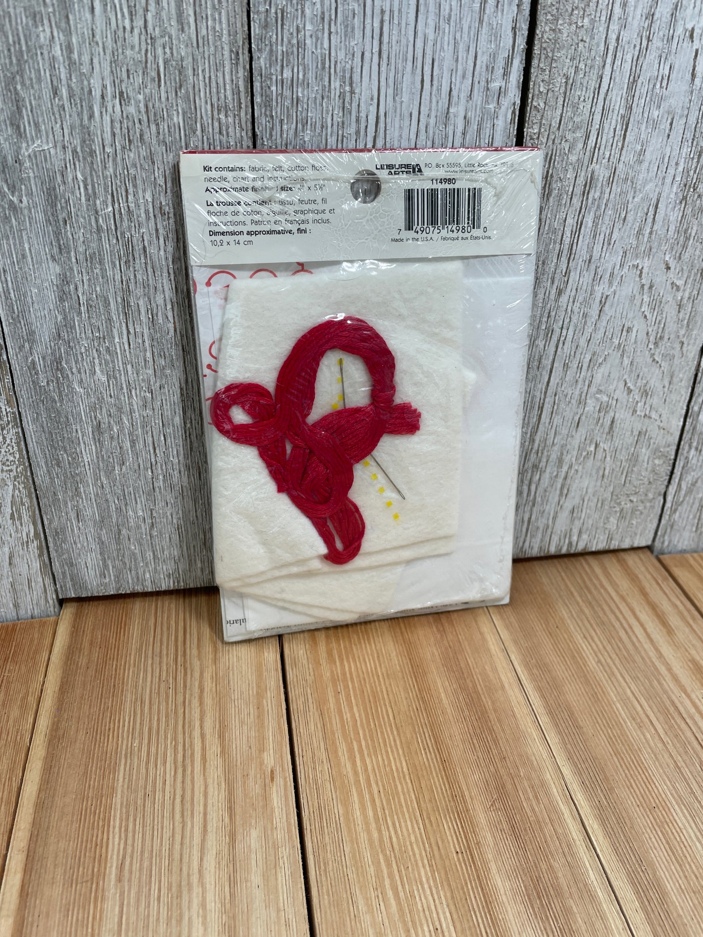Leisure Arts Redwork Ornament Santa #114980 Embroidery Kit NEW UNOPEN Christmas