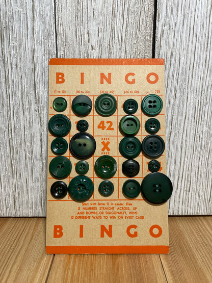 Vintage Button Lot on Bingo Card U PICK Antique Quirky Cute