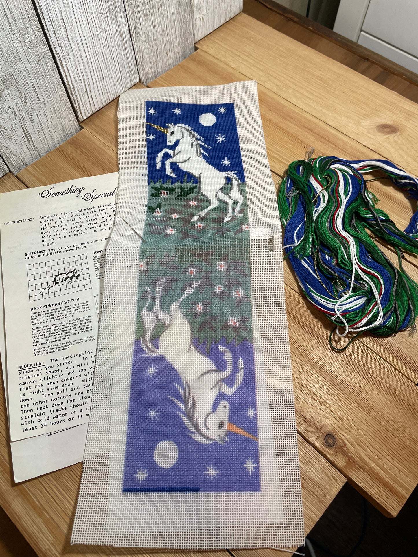 Something Special 70016 Iris and 70013 Unicorn Needlepoint Embroidery Kit Eyeglass Case Kit