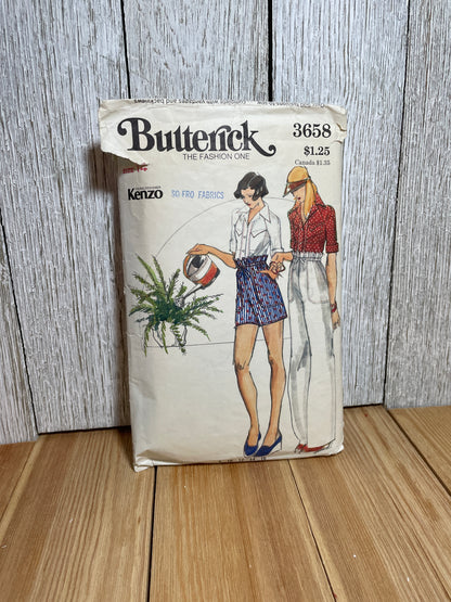 Butterick 3658 Shorts Pants Shirt Pattern Size 14 PreCUT Complete