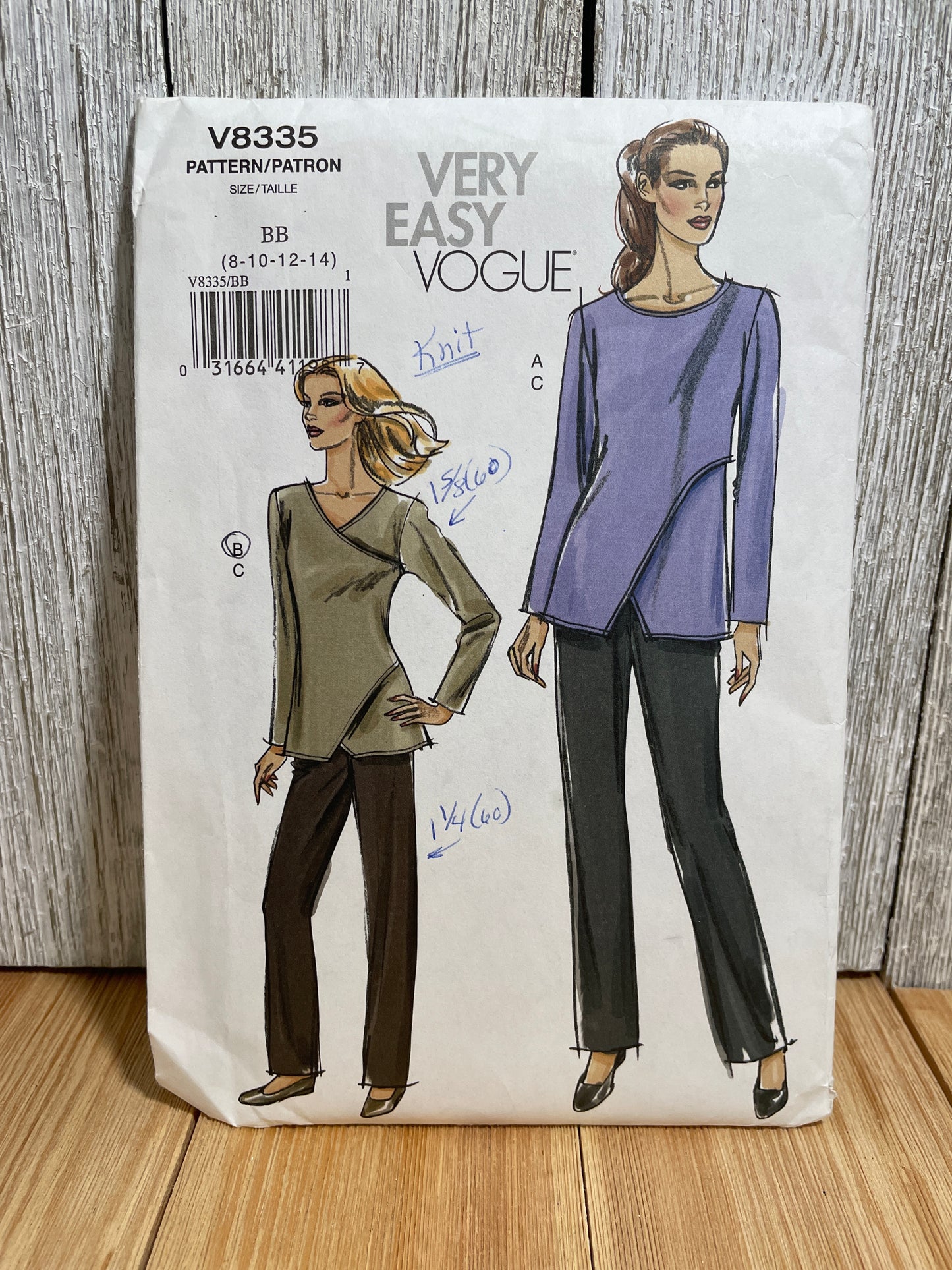 Vogue V8335 Slim Fit Pants Wrap Style Shirt Galaxy Quest Shirt Costume Size 8-14 Pattern UNCUT FF