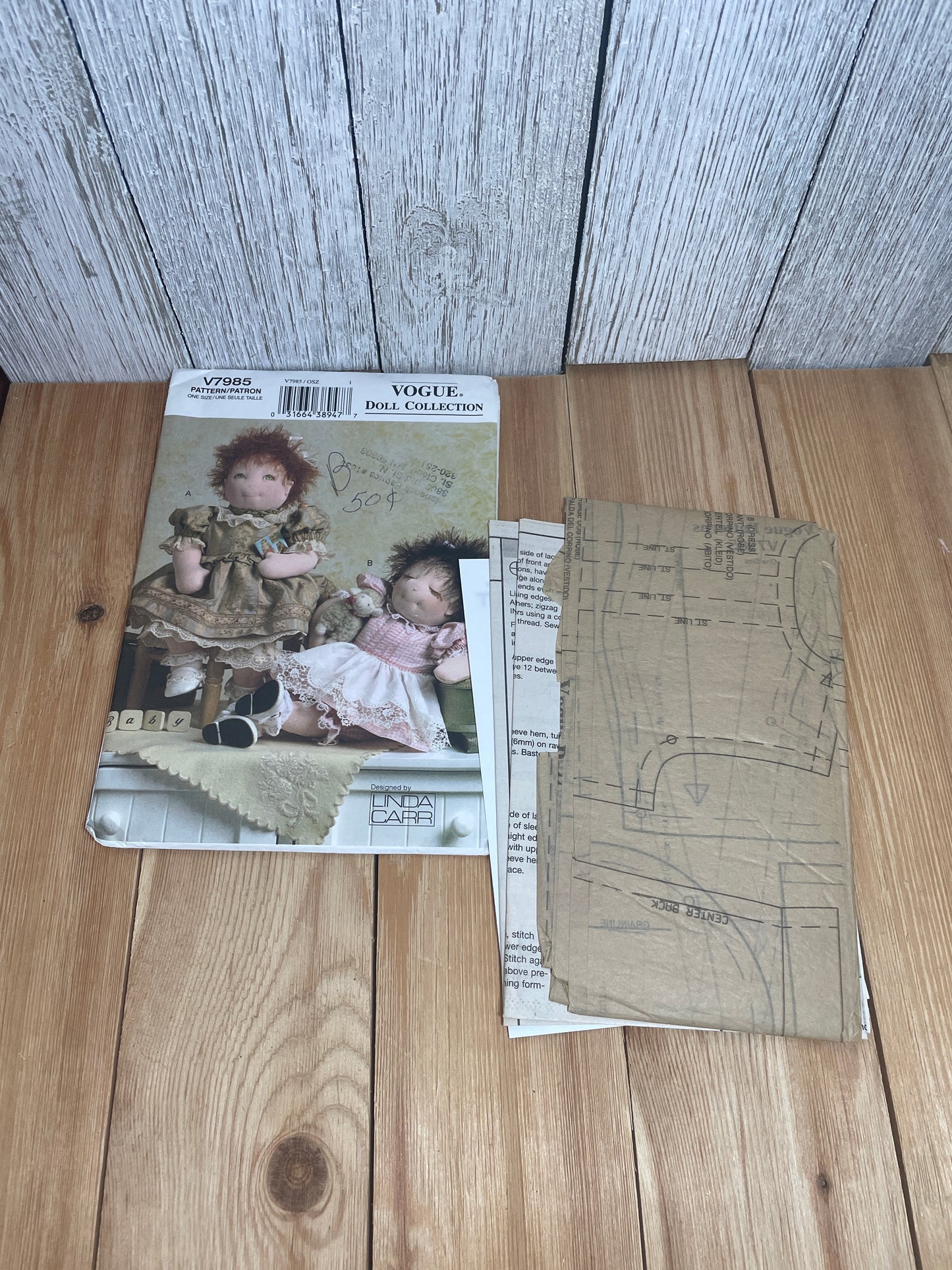 Vogue Craft V7985 Doll Collection Linda Carr 15" Baby Doll and Clothes Pattern with Transfer UNCUT FF