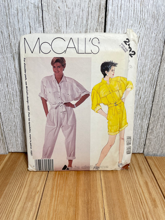 McCall's 2492 Jumpsuit with Pockets and Belt Size 8 Pattern Uncut FF