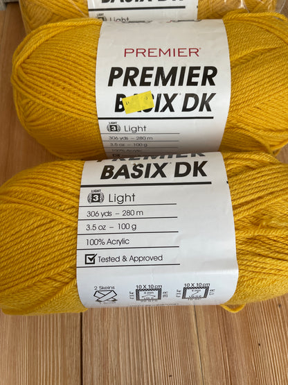 Premier Basix Dk Mustard Dye lot 8286 5 skein bundle