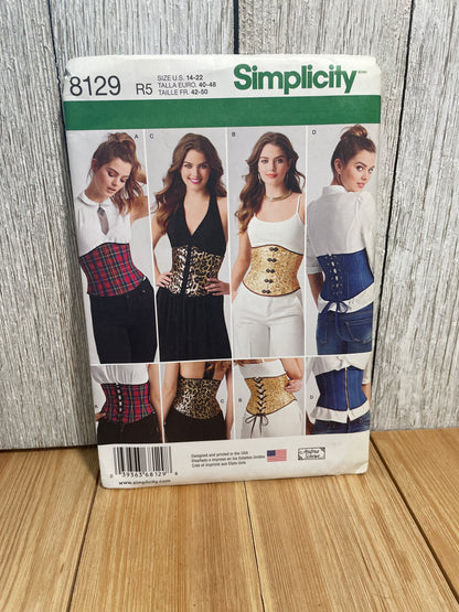 Simplicity 8129 Easy Corset Costume Pattern Size 14-22 Uncut FF Halloween