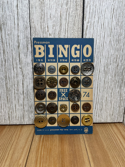 Vintage Button Lot on Bingo Card U PICK Antique Quirky Cute