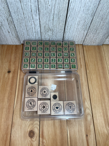 Stamp Lot Holiday Sayings and Alphabet Stamp Set A through Z 0 through 9 ! # & ? NEW