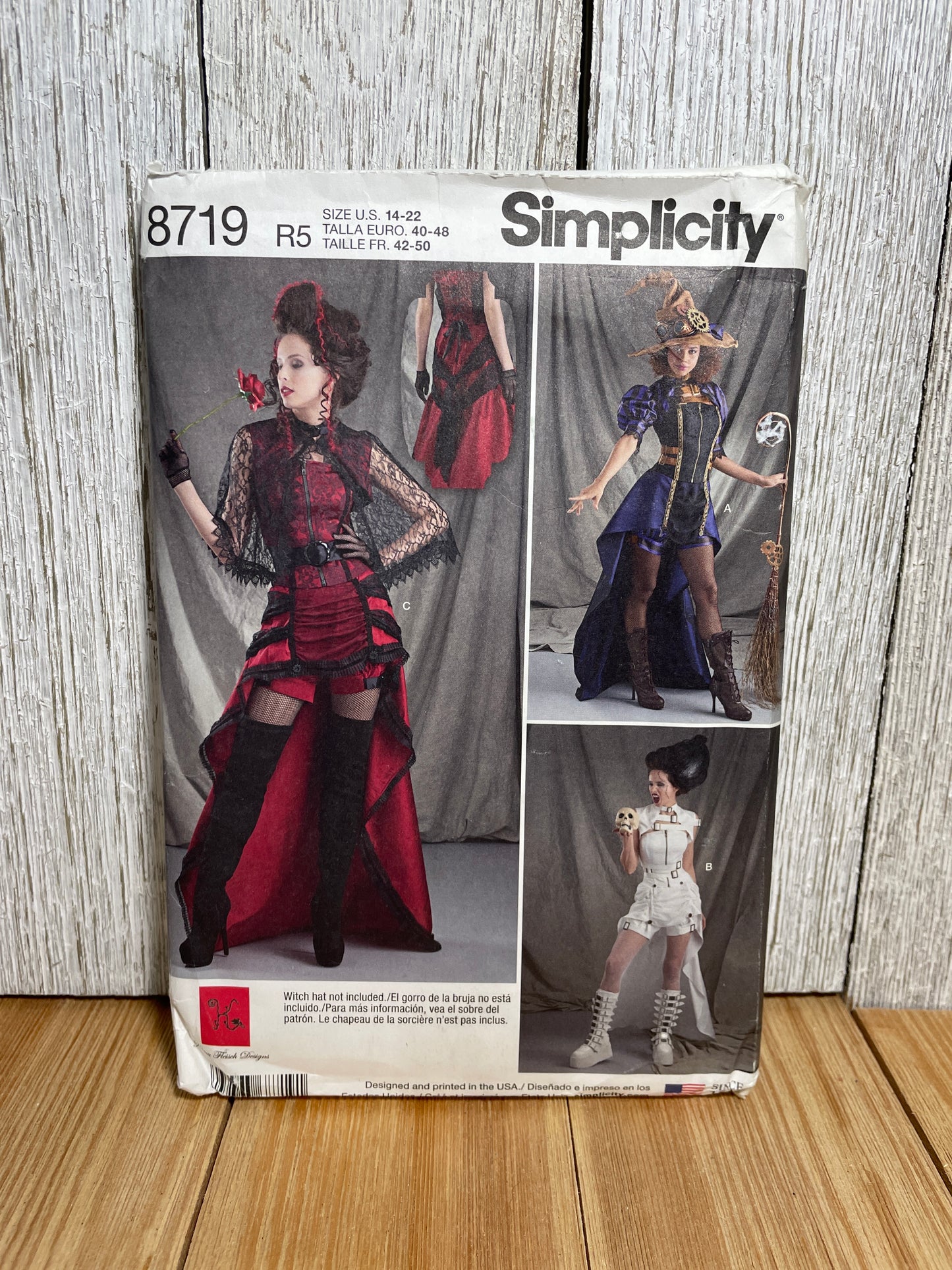 Simplicity 8719 Steam Punk Goth Tiered High-low Skirt Size 14-22 Pattern UNCUT FF Halloween Costume