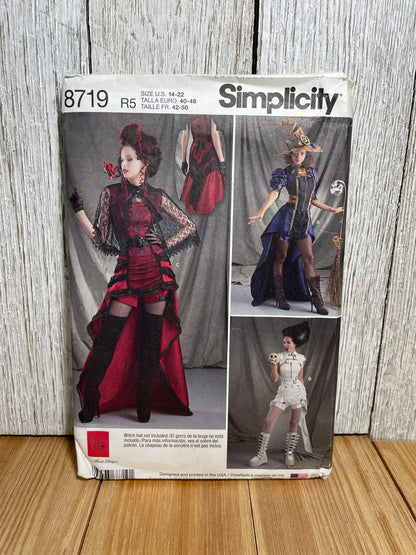 Simplicity 8719 Steam Punk Goth Tiered High-low Skirt Size 14-22 Pattern UNCUT FF Halloween Costume