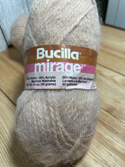 Bucilla Mirage Vintage Yarn Beige Acrylic 2 Skein Bundle
