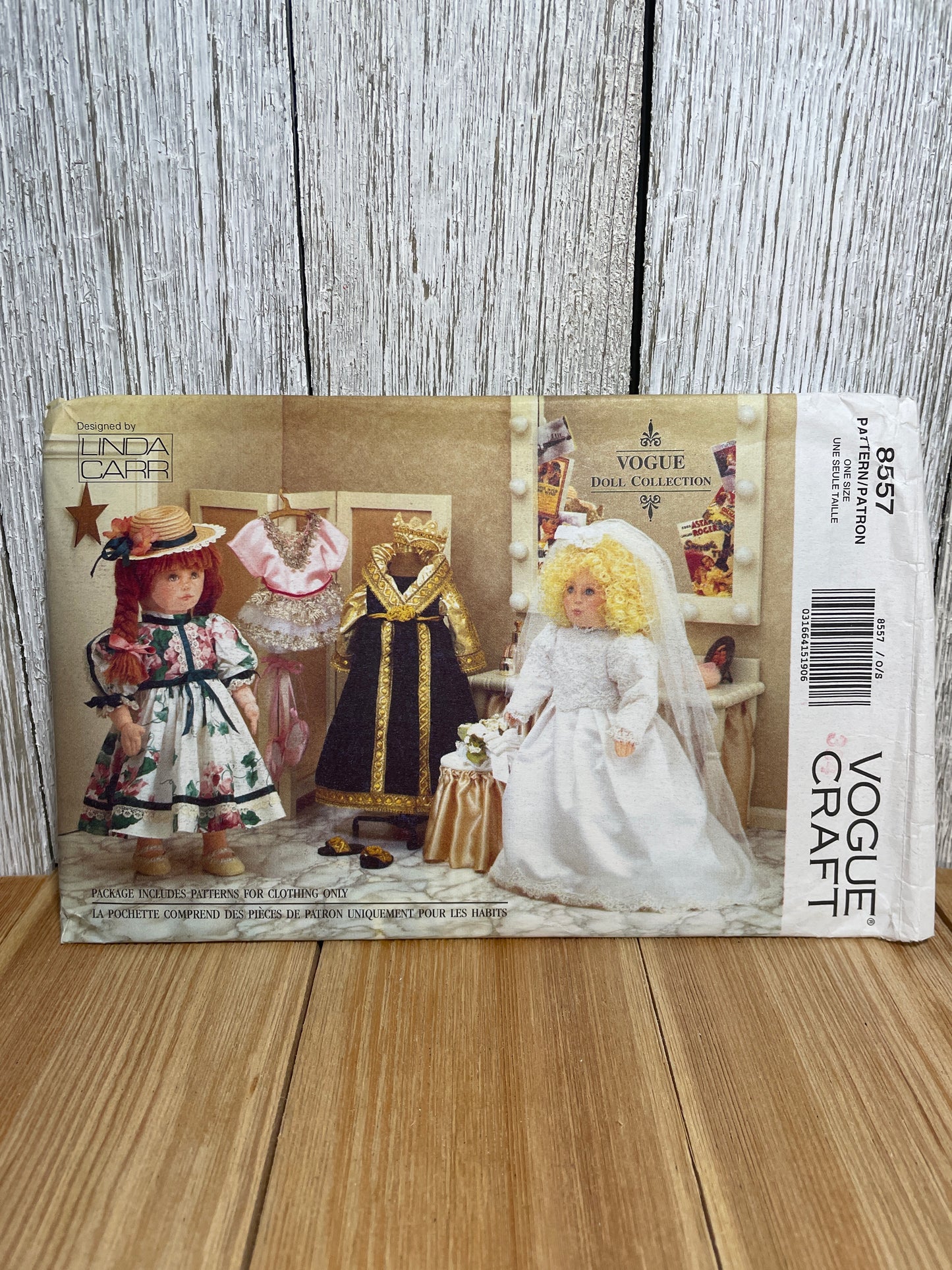Vogue Craft 8557 18" Doll Clothes the Doll Collection Wedding Dress, Royality Dress, Day Dress UNCUT FF