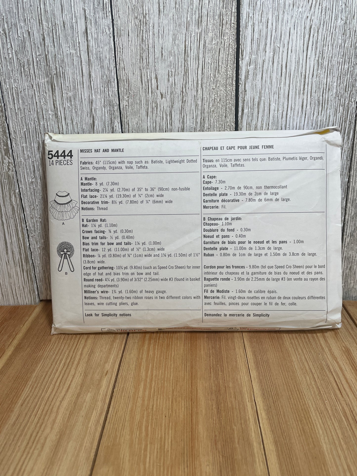 Simplicity 5444 The Fashion Historian Civil War Era Garden Hat and Mantle Pattern Costume One Size UNCUT FF Halloween