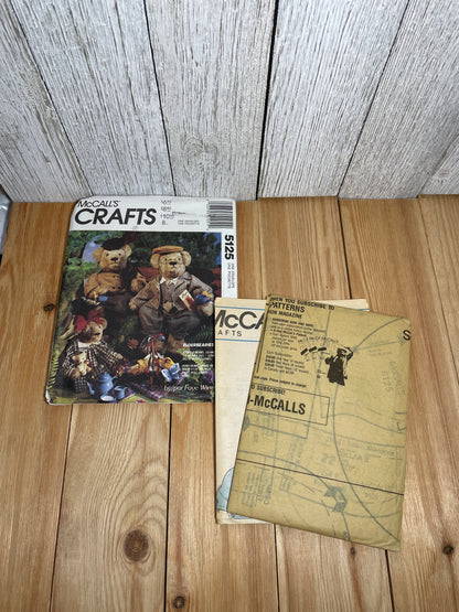 McCall's Crafts 5125 Elderbearies Stuffed Bears and Clothes Pattern UNCUT FF