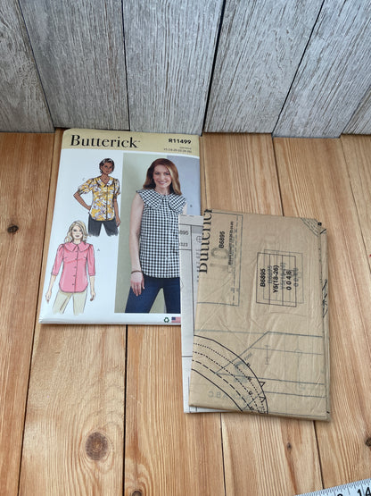 Butterick R11499 Misses Top with Peter Pan Collar Size 18-26 Uncut FF Sewing Pattern