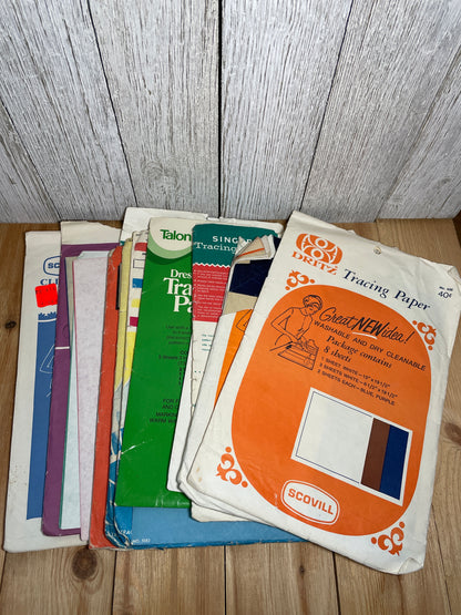 Vintage Dressmakers Tracing Paper Carbon Paper Huge Lot Scovill, Sears, Dritz, Signer, Talon, Pennys, Traum