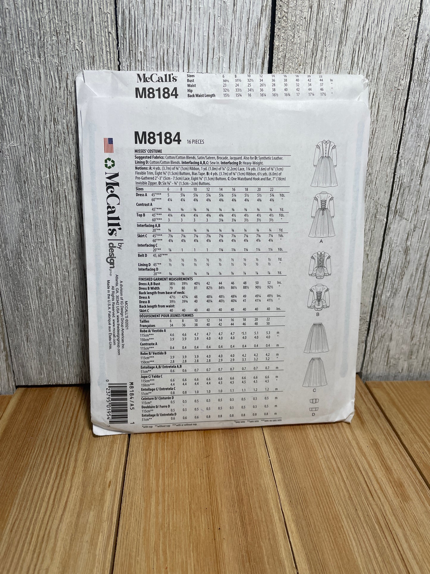 McCall's M8184 Misses Fantasy Cosplay Costume Halloween 6-14 Uncut FF Sewing Pattern