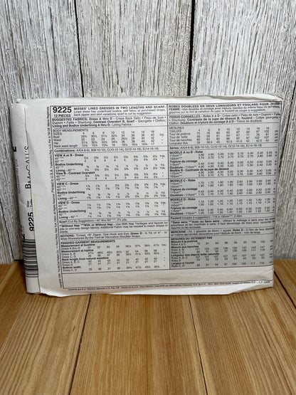 McCall's 9225 Evening Elegance Fit and Flair Satin Dress Size 8-12 Pattern Uncut FF