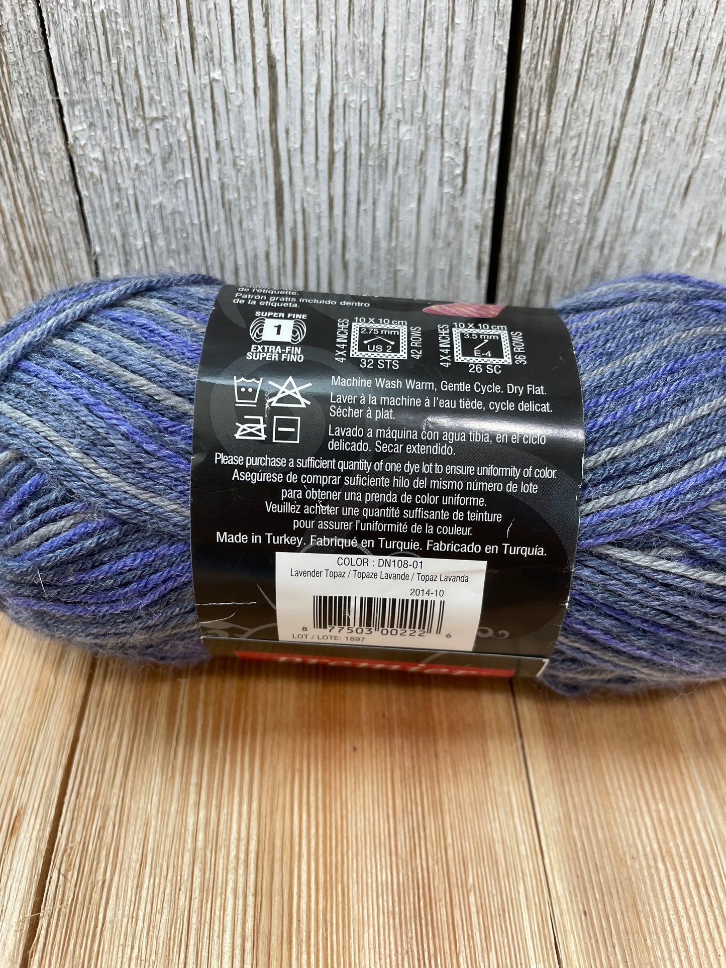 Premier Serenity Sock Lavender Topaz Yarn Full Skien Wool Blend