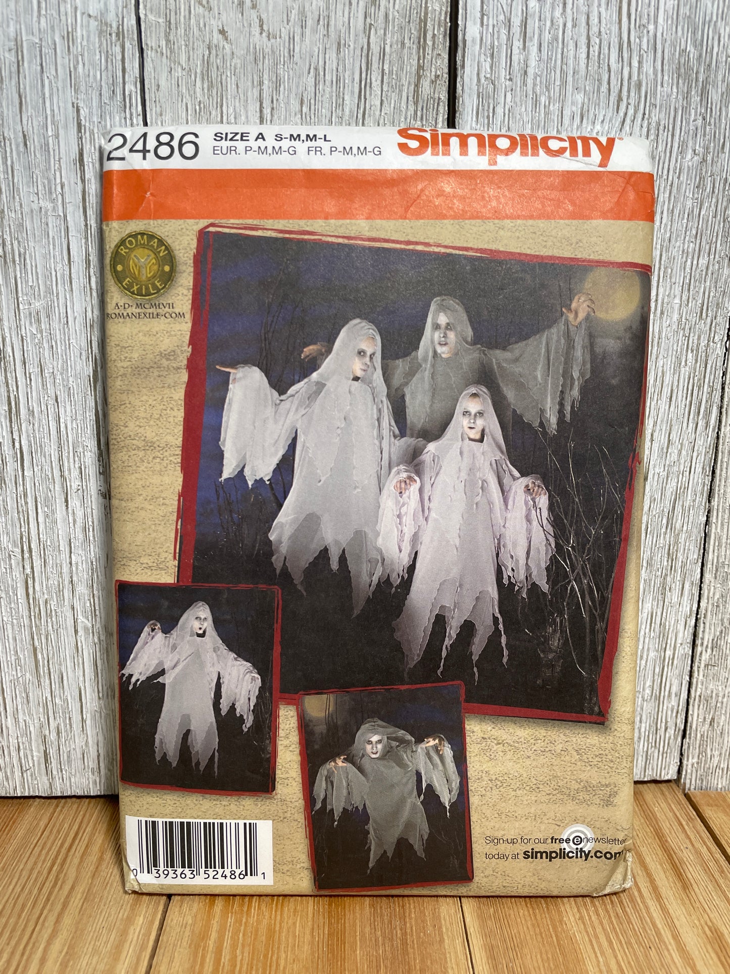Simplicity 2486 Teen Adult Ghost Spooky Costume Size S-L Pattern UNCUT FF Halloween Costume