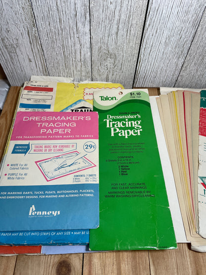 Vintage Dressmakers Tracing Paper Carbon Paper Huge Lot Scovill, Sears, Dritz, Signer, Talon, Pennys, Traum