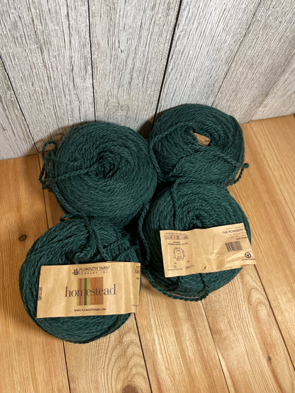 Plymouth Yarn Homestead Spruce Heather 100% Wool Full Skein Pre-Caked 4 Skein Bundle