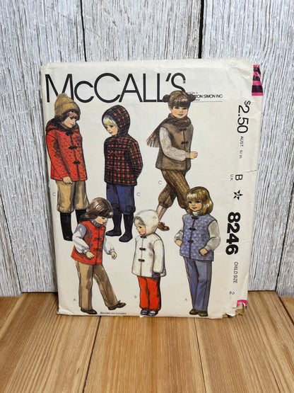 McCall's 8246 Children's Jacket Vest Pants Knickers Size 2 Pattern Uncut FF