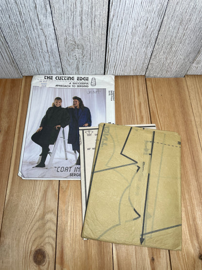 The Cutting Edge Coat in a Day Serger Pattern Oversize Coat with Pockets and Collar One Size Fits Most UNCUT FF