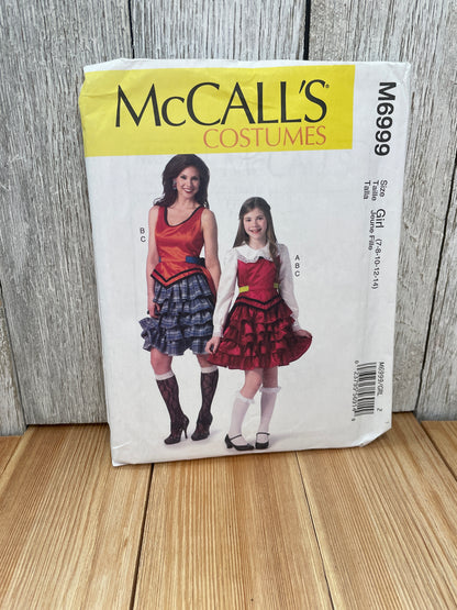 McCall's 6999 Girl Misses Dancer Pirate Size 7-14 or Sml-Xlg Uncut FF Sewing Pattern Halloween Costume