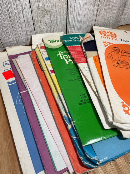 Vintage Dressmakers Tracing Paper Carbon Paper Huge Lot Scovill, Sears, Dritz, Signer, Talon, Pennys, Traum