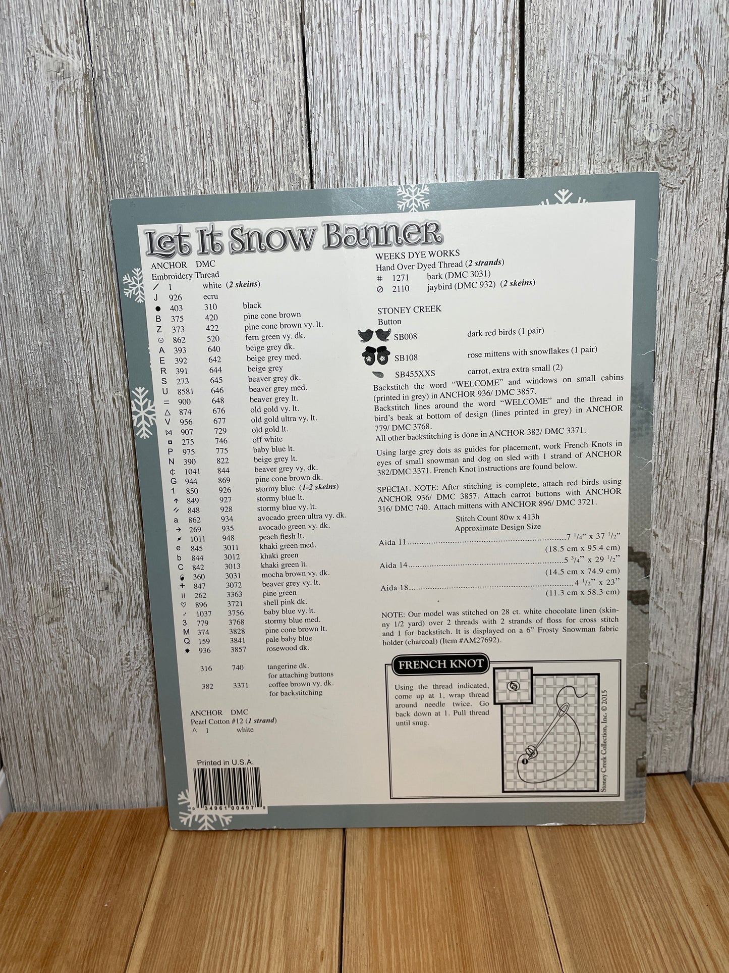 Let it Snow Banner Stoney Creek Collection Cross Stitch Pattern Leaflet Christmas Holiday