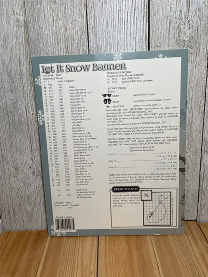 Let it Snow Banner Stoney Creek Collection Cross Stitch Pattern Leaflet Christmas Holiday