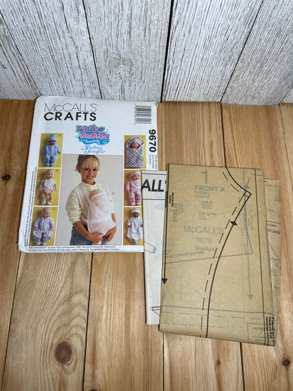 McCall's Crafts 9670 Water Babies Baby Doll Clothes fits dolls 10"-20" Pattern UNCUT FF