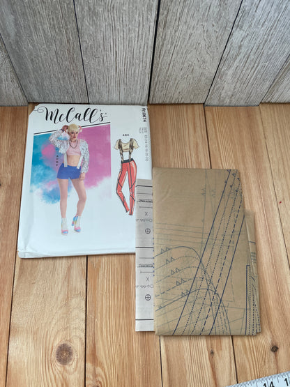 McCall's Costume R10674 DC Comics Harley Quinn Suspenders Shorts Pants Halloween Cosplay Size 6-14 14-22 Uncut FF Sewing Pattern