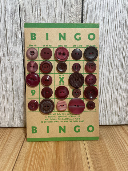 Vintage Button Lot on Bingo Card U PICK Antique Quirky Cute