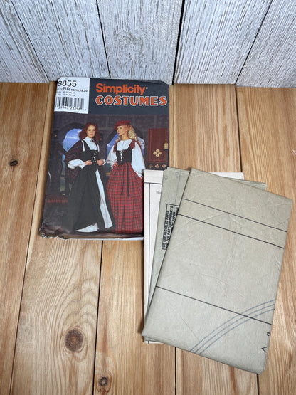 Simplicity 8855 Scottish Medieval Skirt Corset Hat and Undershirt Size 14-20 Pattern UNCUT FF Halloween Costume