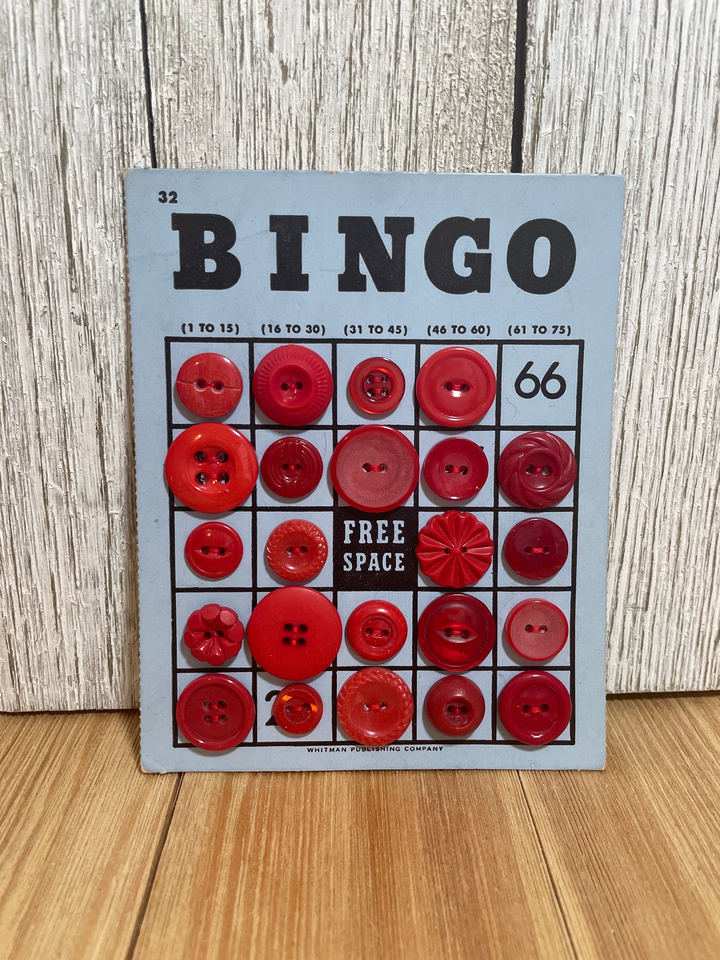 Vintage Button Lot on Bingo Card U PICK Antique Quirky Cute
