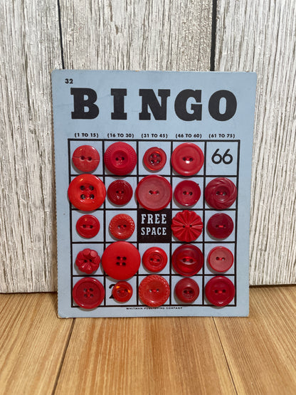Vintage Button Lot on Bingo Card U PICK Antique Quirky Cute