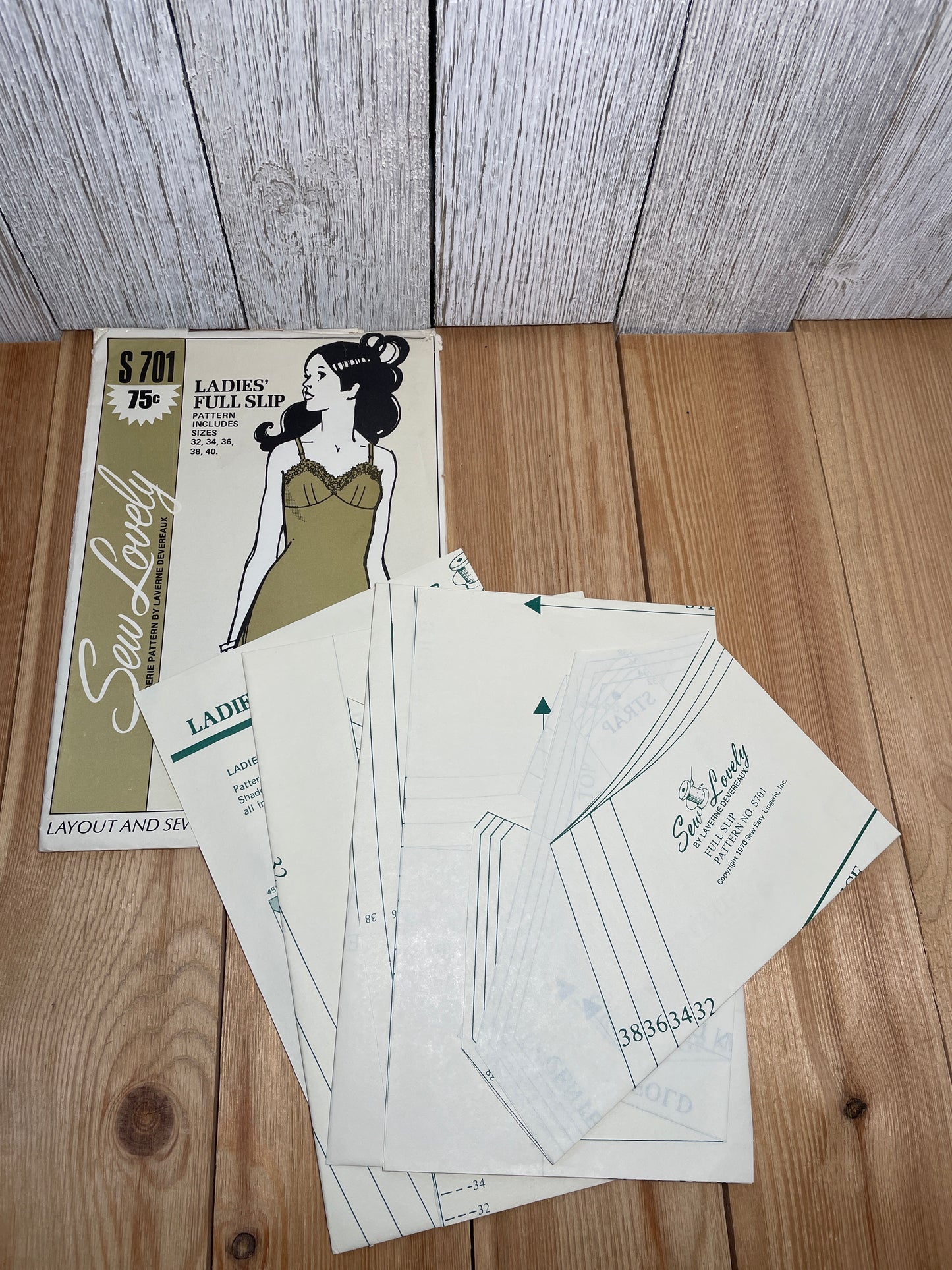Sew Lovely Ladies Full Slip S701 Pattern Size 32-38 Vintage 1970 Cut Complete