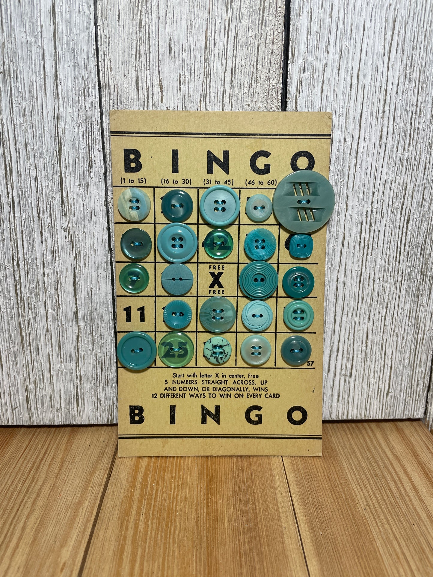 Vintage Button Lot on Bingo Card U PICK Antique Quirky Cute