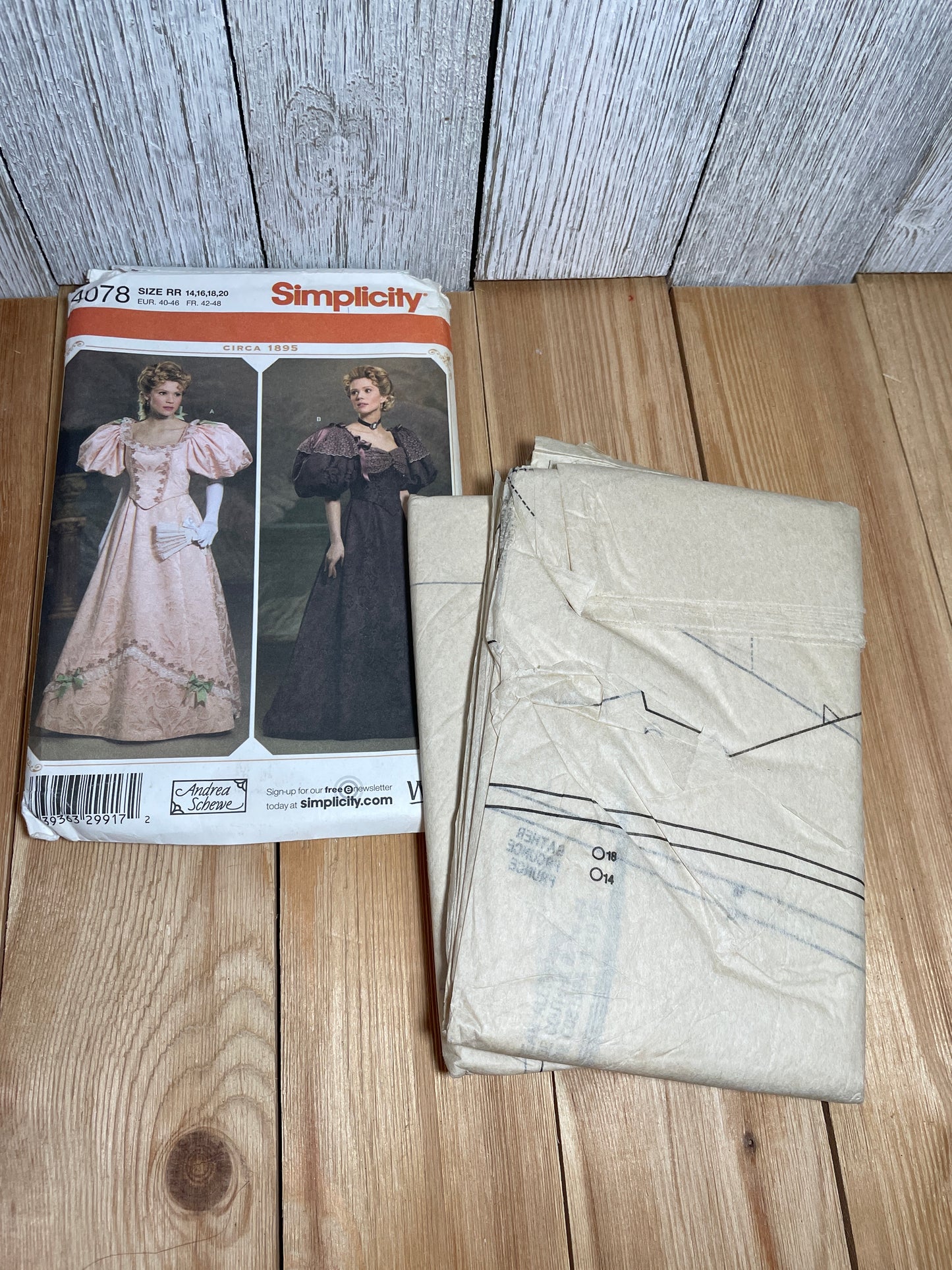 Simplicity 4078 Victorian Party Dress Costume Pattern Size 14-20 Uncut FF Halloween