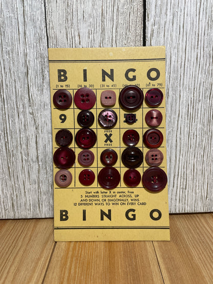 Vintage Button Lot on Bingo Card U PICK Antique Quirky Cute