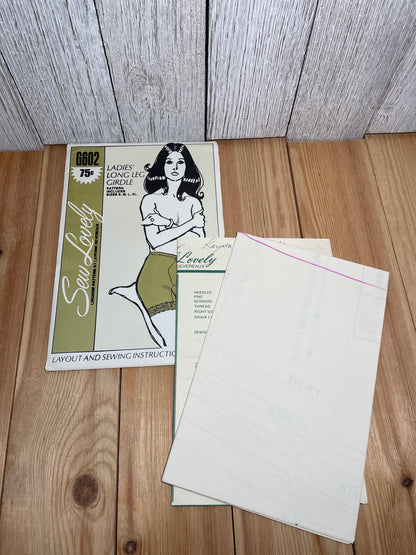 Sew Lovely Ladies Long Leg Girdle G602 Pattern Size S-XL Vintage 1970 UNCUT FF