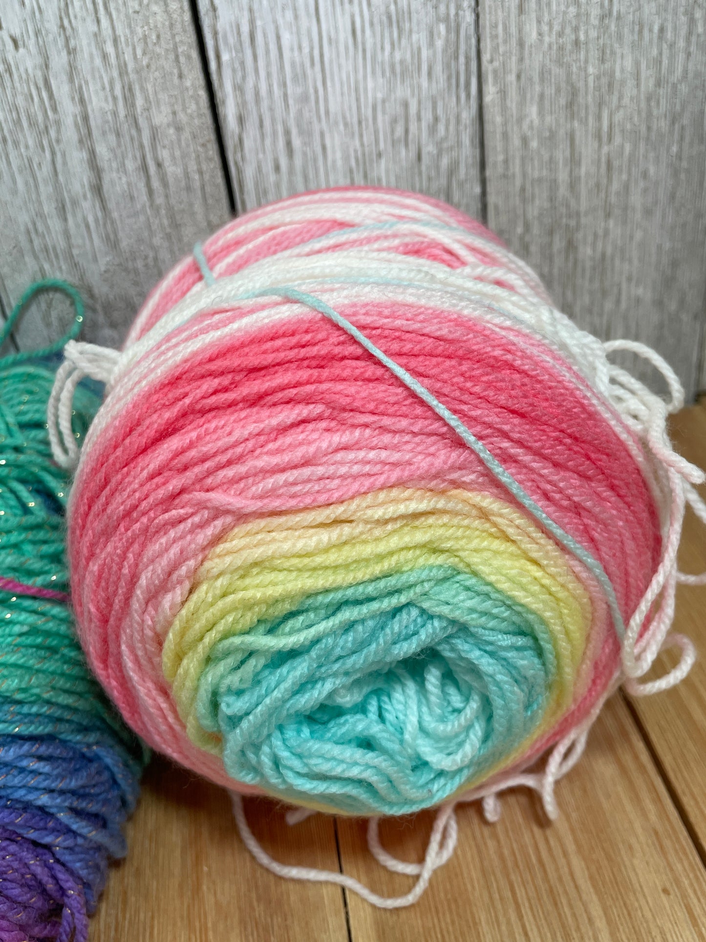 Mystery Acrylic Yarn 2 Skein Bundle Rainbow Variegated