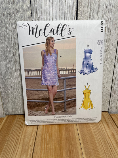 McCall's M8111 R10619 Misses Summer Dress Size 6-14 Uncut FF Sewing Pattern